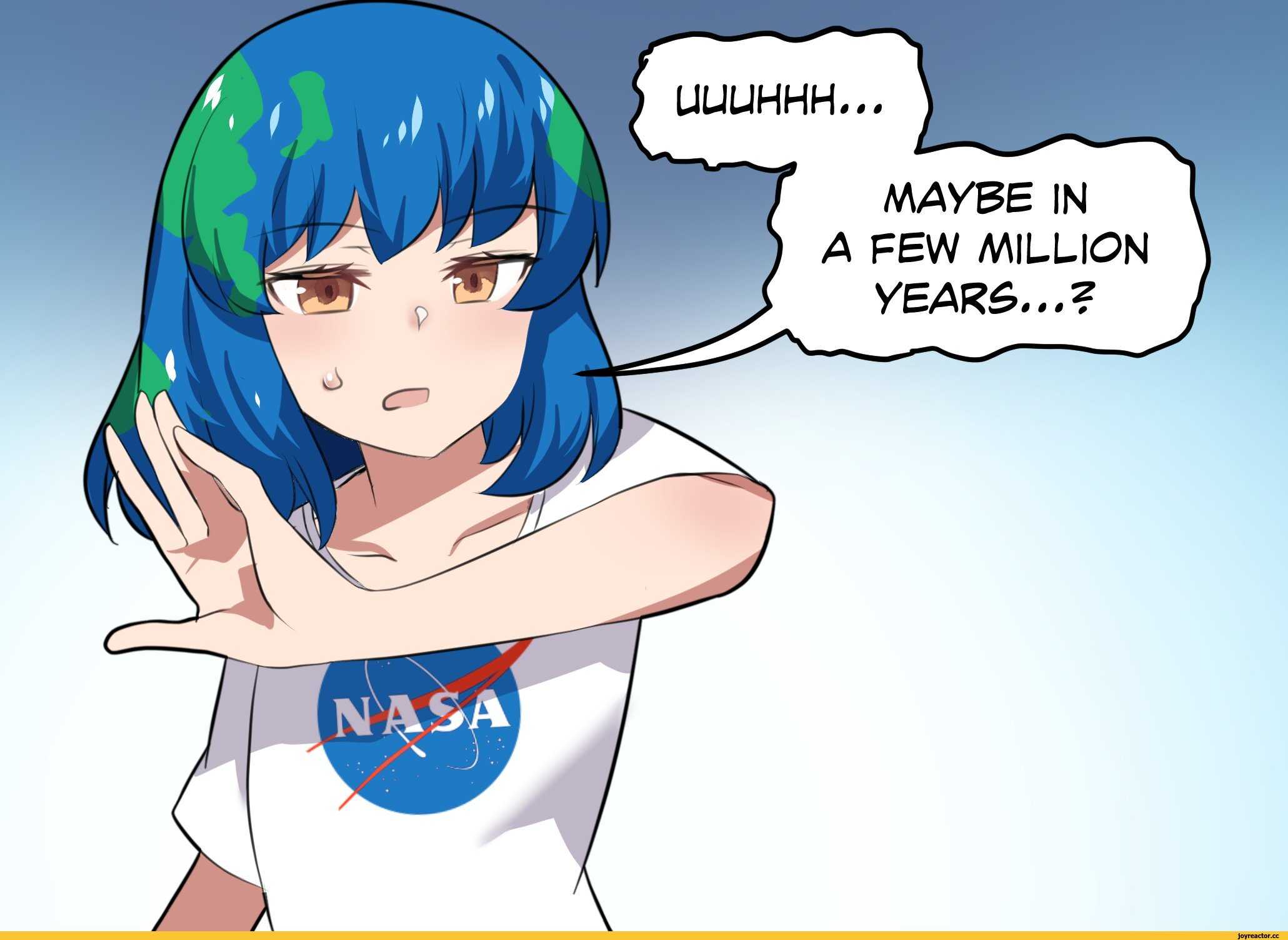 Девочка с сине-зелёными волосами хочет, чтобы все перестали кидать в неё мусором и называть её плоской Знакомьтесь — Земля-тян, главный эко-мем уходящего года