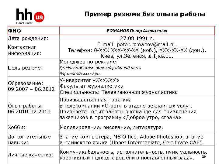 Составляем резюме: как правильно описать свой опыт работы